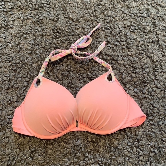 Victoria Secret Bikini Bathing Suit Top Coral Push - Picture 1 of 10